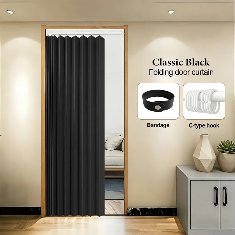 Room Divider Curtain for Bedroom Living Room Doorway, Folding Partition Privacy Panel with Soft Drape and Modern Decor