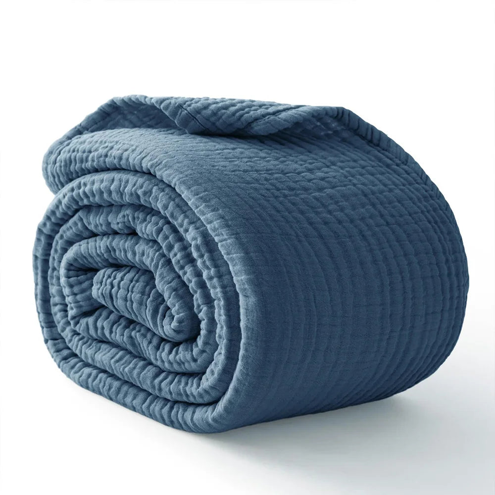 6 Layers Cotton Muslin Blankets Lightweight Cotton Throw Cooling Soft Throw Blanket for Year-Round Comfort Breathable Bedspread