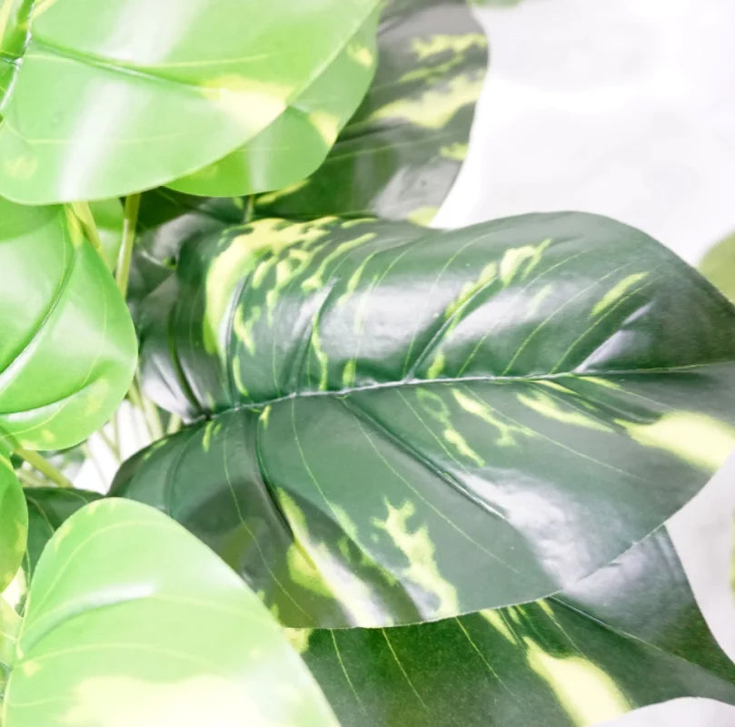 Office Home Decor Bonsai Indoor Plastic Greenery Artificial Leaves Plants