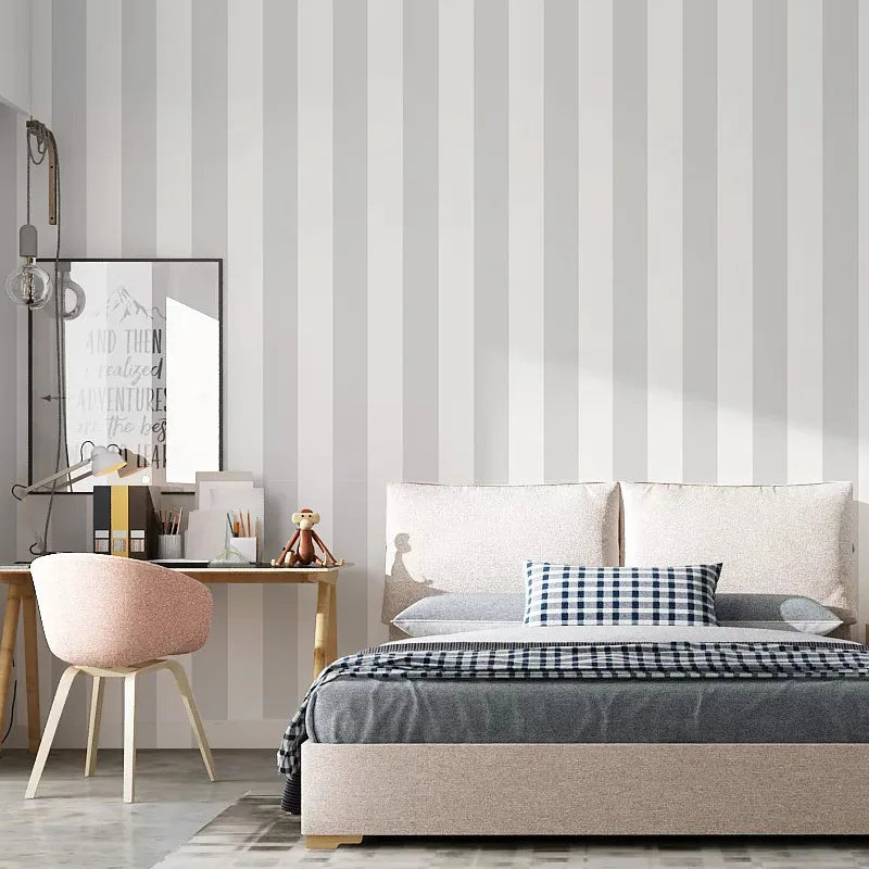Modern Minimalist Black and White Striped Wallpaper Living Room Bedroom Room Background Wallpaper Non Self-adhesive