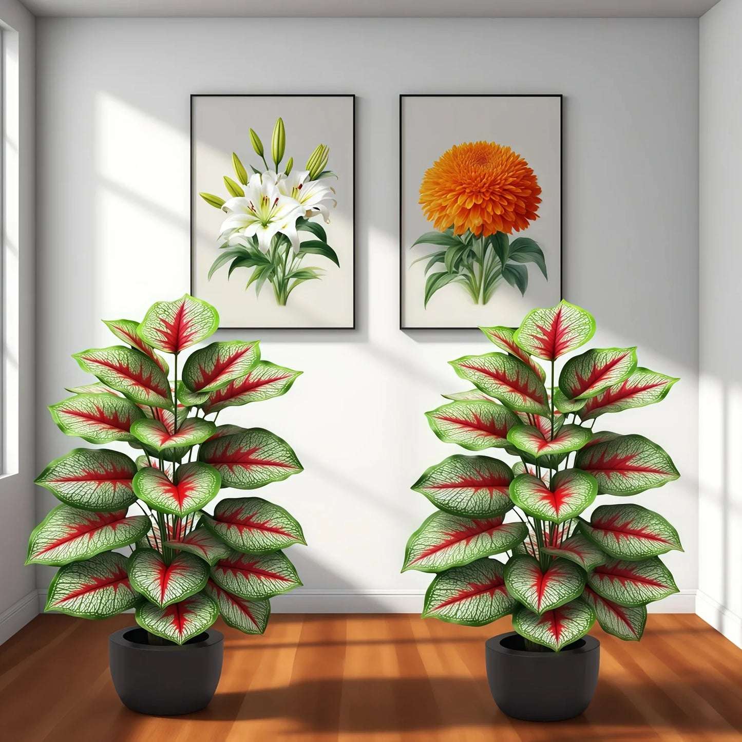 2Pcs 30.70-inch Artificial Dracaena Green Plant, Beautiful Leaf Design, Perfect for Holiday Gifts, Indoor/Outdoor Decoration