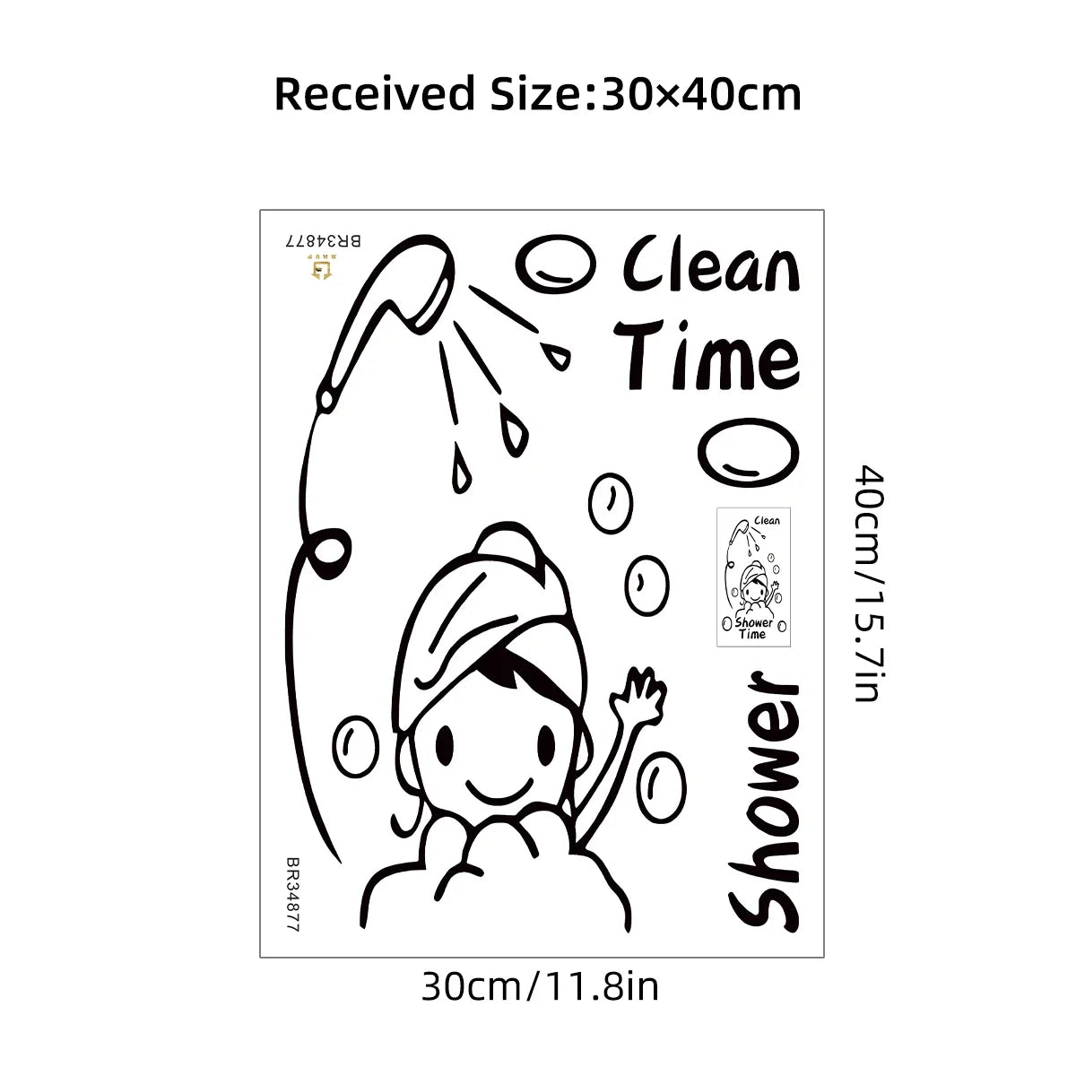 Vlean Show Time Bath Wall Stickers Bathroom Decoration for Living Room Cute Girls Gift Wallpaper for Shower Cubicle Home Decor