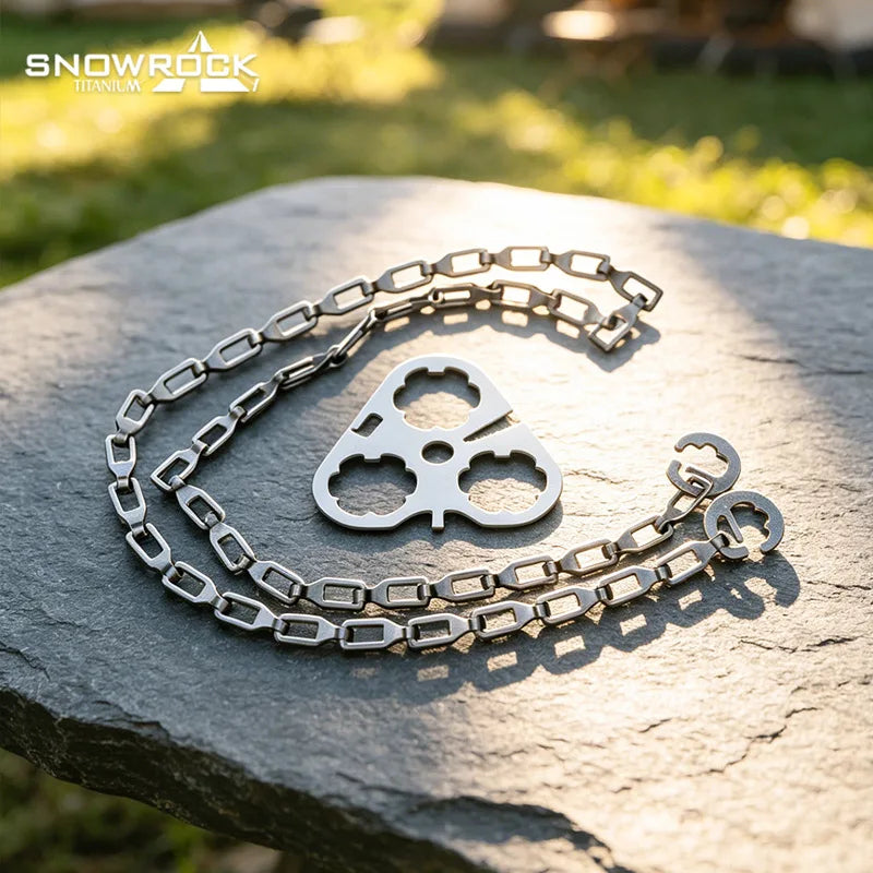 Pure Titanium Pot Hanging Chain, Portable Camping Fire Pit Hanger With Wrench For Outdoor Cooking