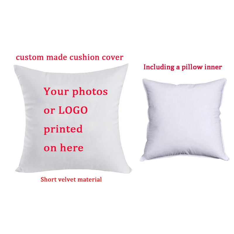 DIY Customized Throw Pillow Custom Cushion Cover Home Decorative Square Wedding Pets Baby Picture Print Pillowcase Gift