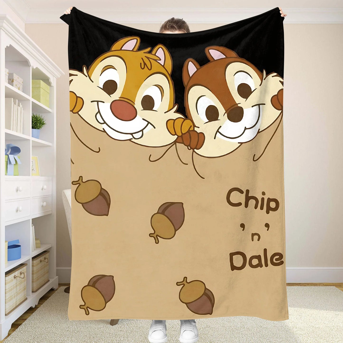 Blankets Chip&Dale Throw Blanket for Sofa Bedspread on the Bed Summer Comforter Anime Bedspreads Throws Double Baby Decorative