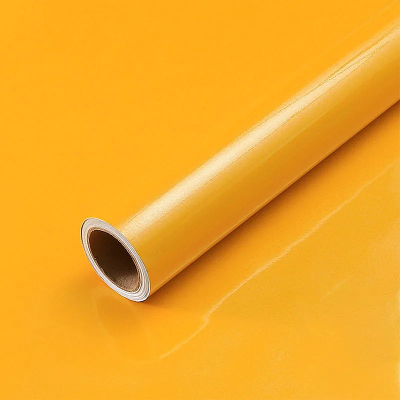 Cabinet Self-adhesive Paper Furniture Renovation Waterproof Thick Paint Wallpaper Pearlescent Wardrobe Solid Color PVC Wallpaper
