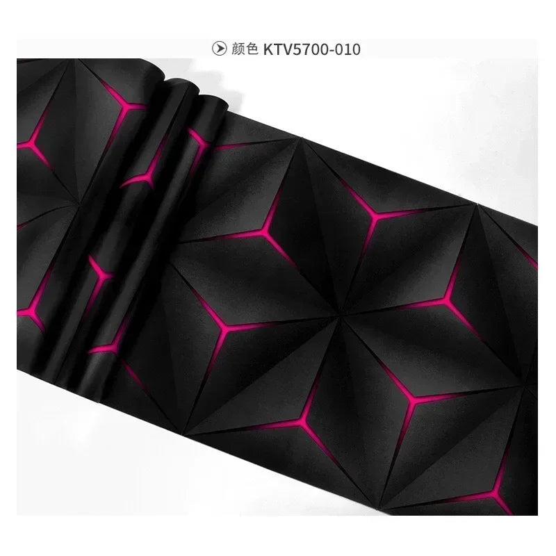 Ktv Decoration Wallpaper 3D Three-dimensional Plane Geometric Pattern Theme Box Background Wallpaper Mural Wallpaper