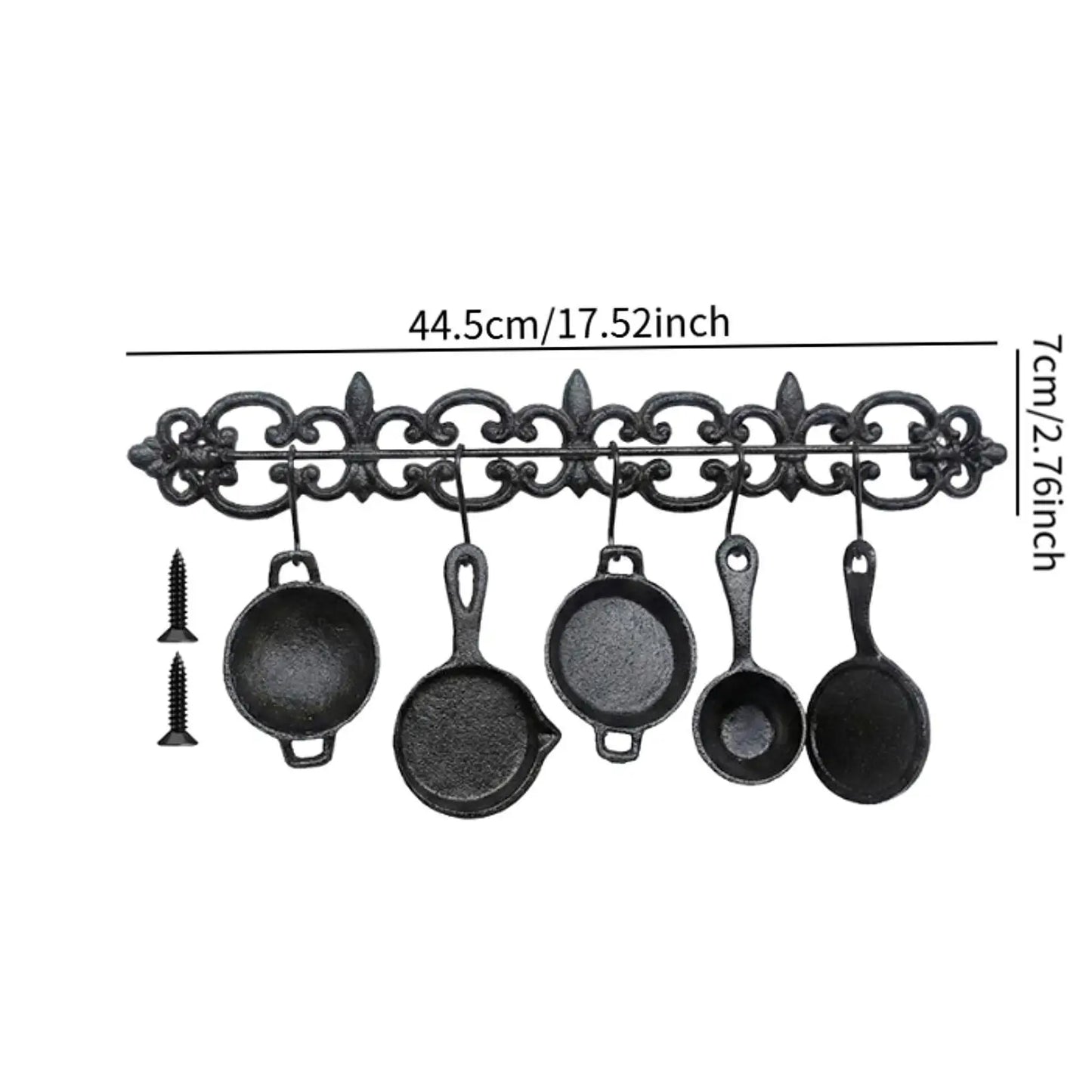 Rustic Cast Iron Wall Sculpture with Tableware Design Sturdy Wall Art for Housewarming Home Decoration