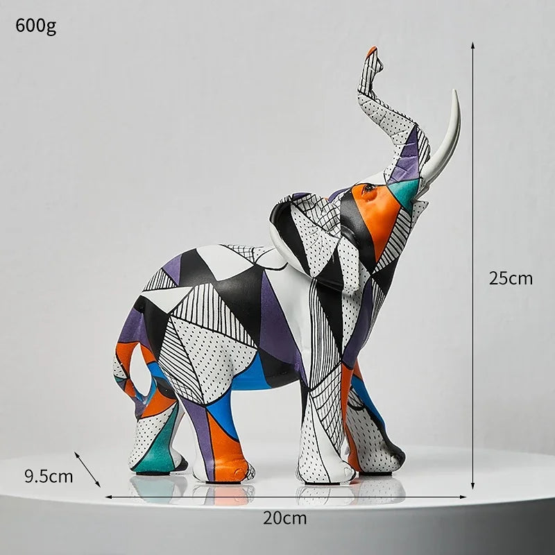 Modern Simple Art Dazzling Elephant Ornaments Creative Crafts Living Room Entrance Desk Resin Decorative Ornaments