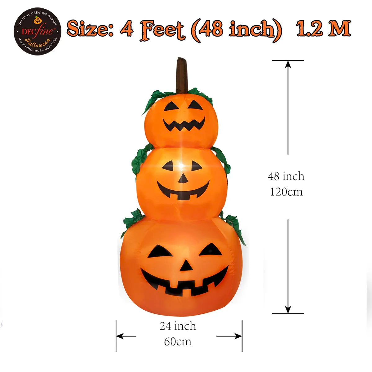 Inflatable Halloween Outdoor Decoration Pumpkins, Yard Lawn Lighted Blow-up Decorations Suitable for Holiday Parties