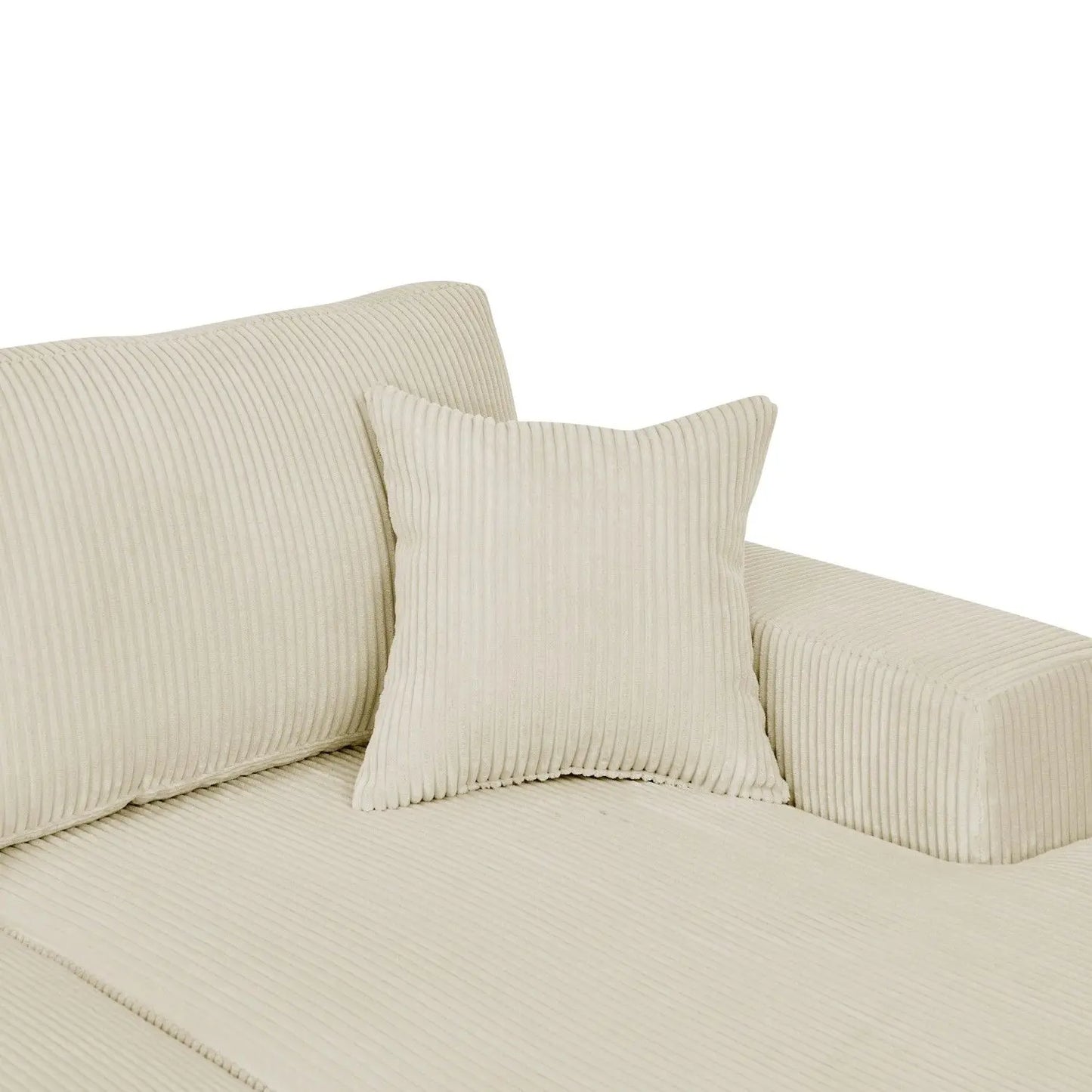 3-Piece Corduroy Double-Chaise Sectional Premium Living Room Sofas