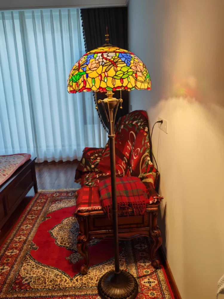 Living Room Floor Lamp Bedroom Bedside Light Rustic Creative Retro Style Remote Control Standing Light LED Lights Room Decoratio