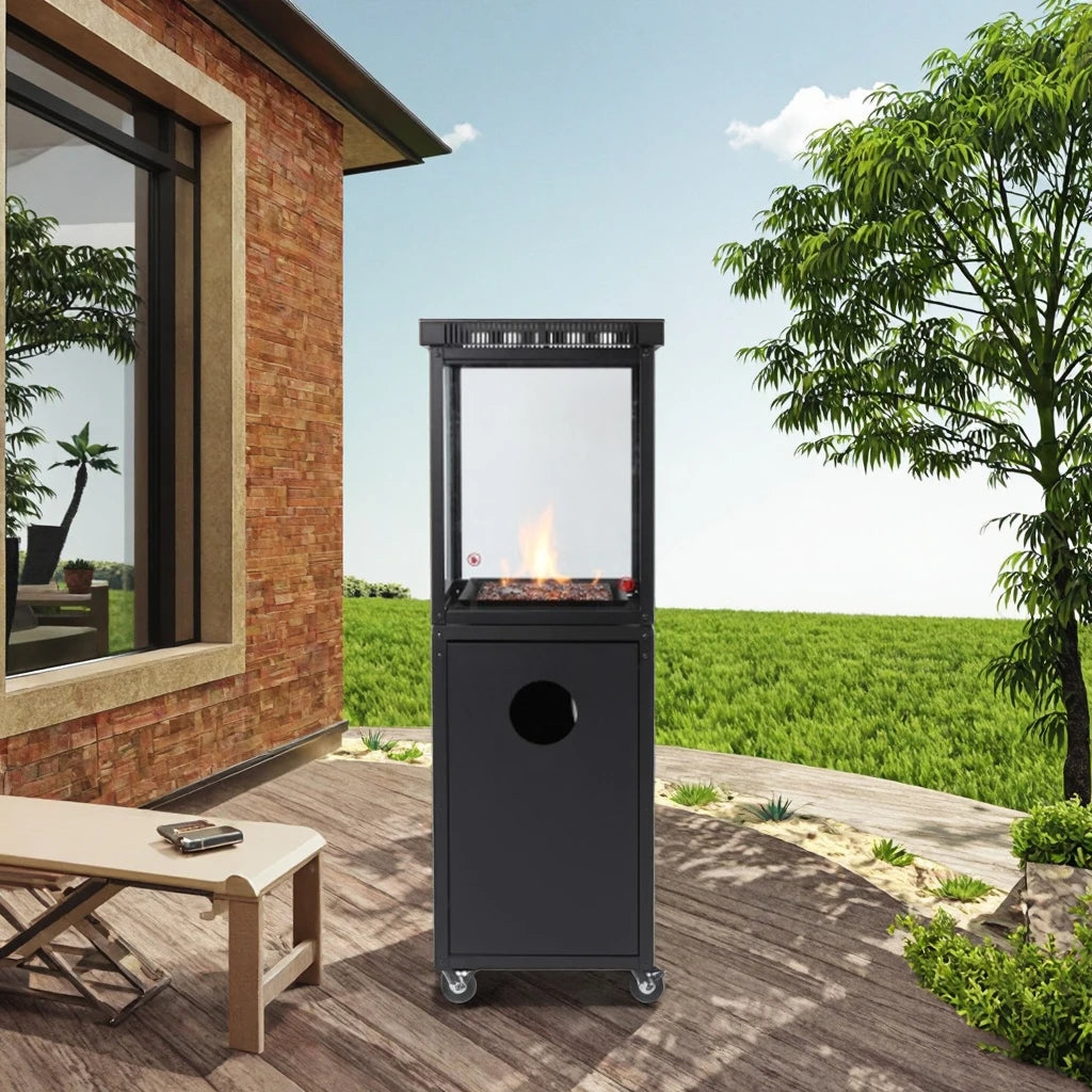 Portable 8kW Gas Patio Heater Outdoor Mobile Gas Fireplace