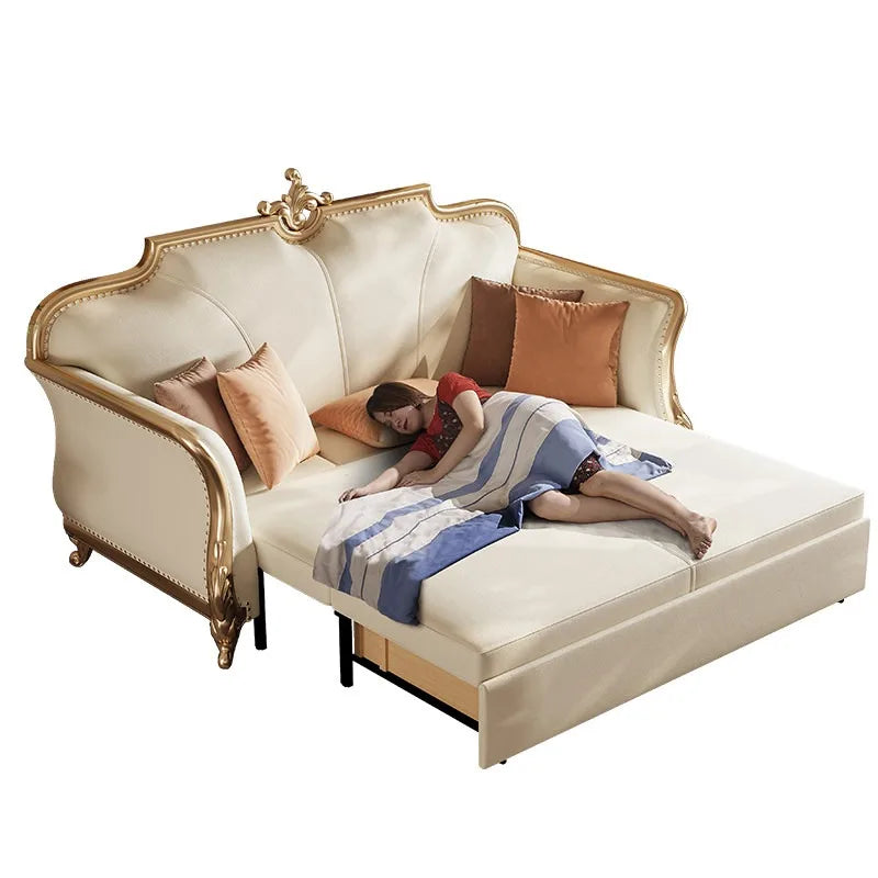 Italian Sleeper Living Room Sofa Apartment Romantic Design Leather Sofa Large Comfortable Muebles Para Habitacion Home Furniture