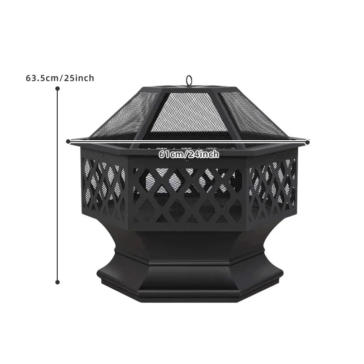 'forOutdoor Metal Square Firepit Patio Stove Wood Burning Garden Fire Pit hot selling