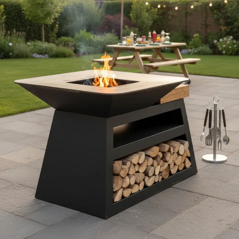 Professional Outdoor Steel Bbq Grill Manufacture Outdoor Charcoal Fire Pit Bbq for Sale