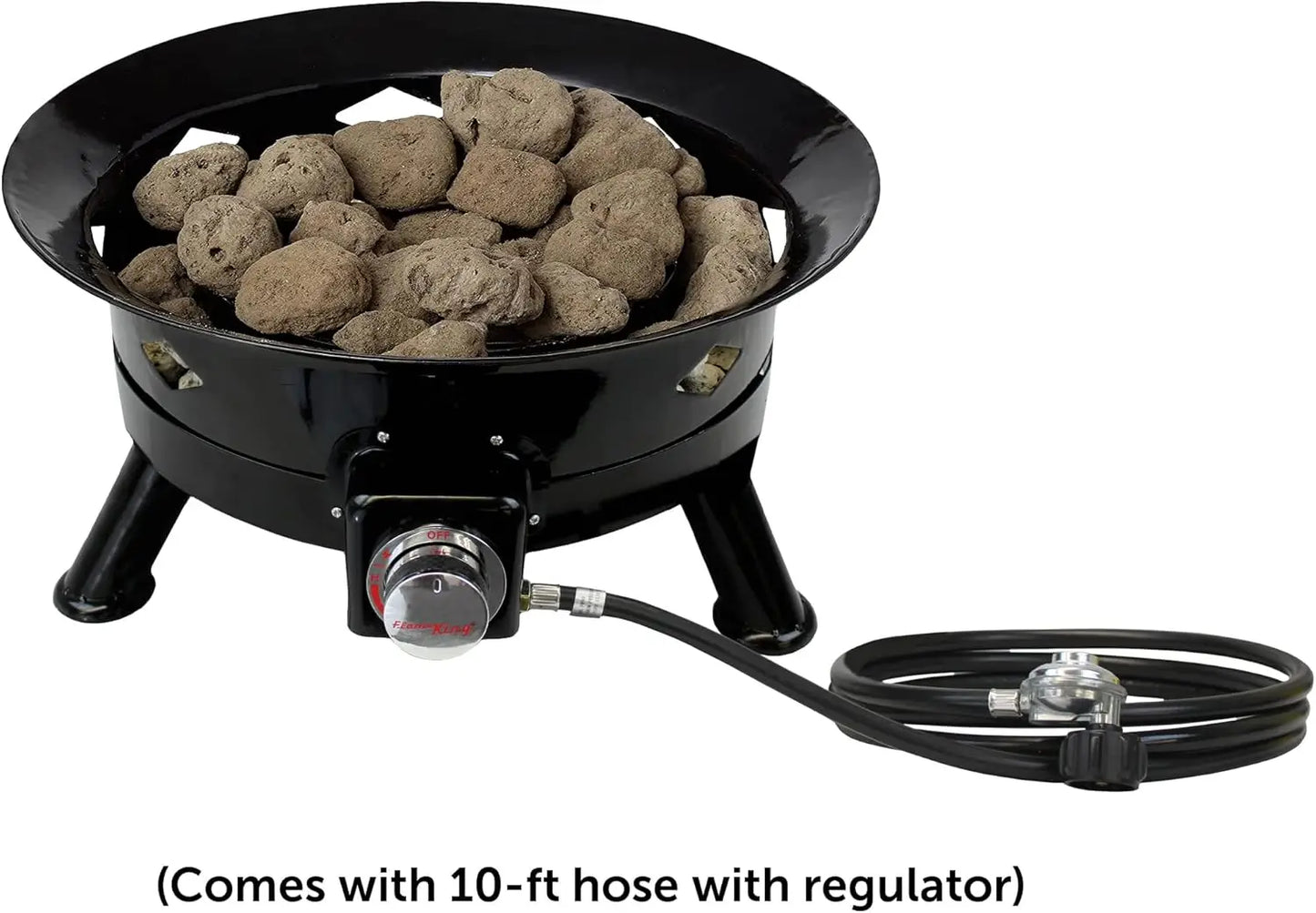 Portable 24-inch Propane Fire Pit for RV, Camping & Outdoor Living, Smokeless with Self Igniter, Cover & Carry Straps