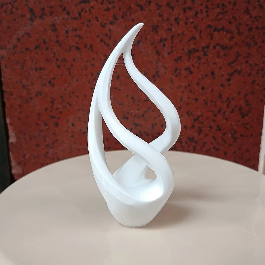 Printed light luxury art abstract sculpture, made of plastic in black and white, is the perfect decorative item for bedrooms, vi