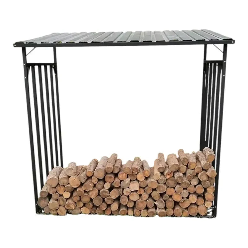 Premium Powder Coated Firewood Log Storage Holder for Fire Pit Patio Deck Rust Solid Construction Practical Firewood