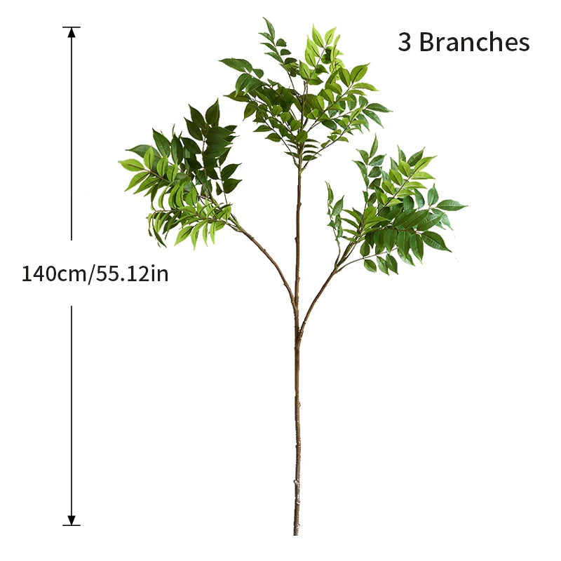 76-140cm Artificial Ficus Tree Large Fake Nandina Plants Plastic Palm Branch Tall Faux Sumac Plant For Home Garden Office Decor