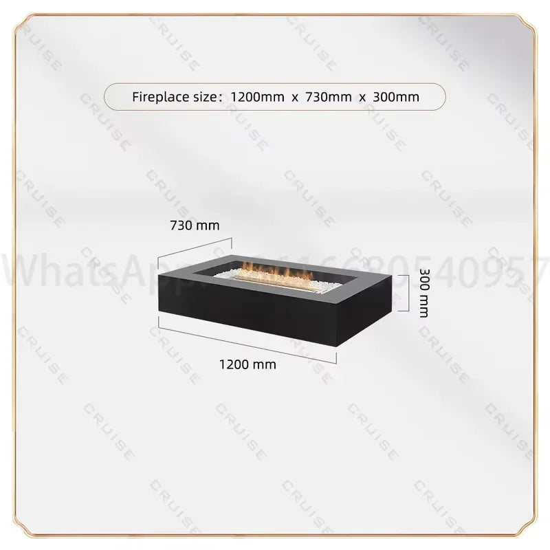 CRUISE 1250*750*400mm Outdoor BBQ Kitchen Garden Stove Natural Corner Fire Pit Table Fireplace