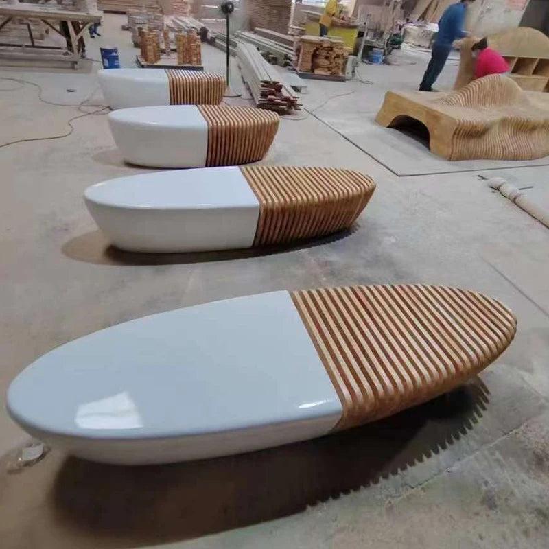 Furniture Art Bench Fiberglass Solid Panel Outdoor Courtyard Park Gym Shopping Center Entrance Supermarket School/Hotel Use