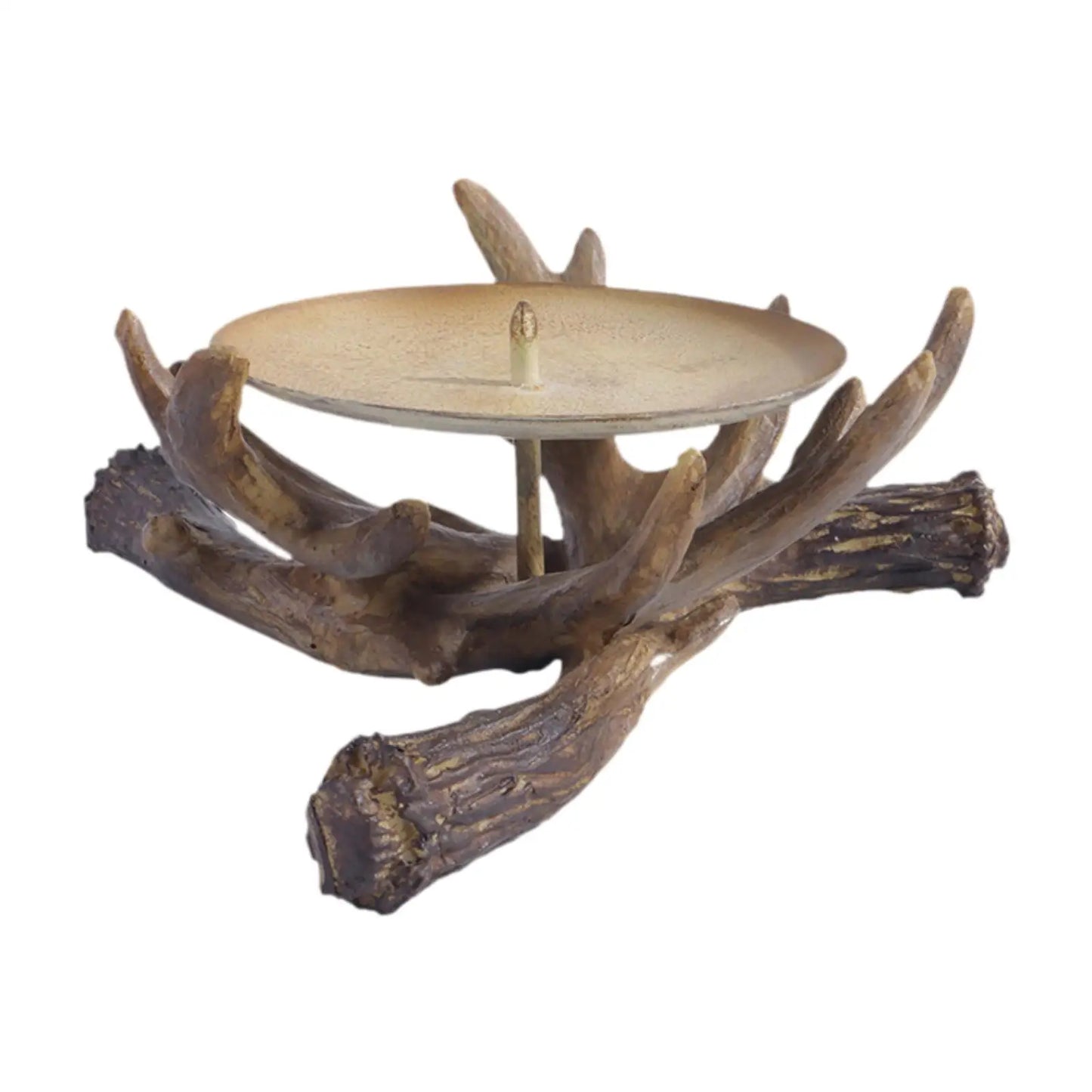 Resin Antler Candle Holder Craft Rustic Candlestick Holder for Table Bedroom House Decor Desktop Ornament