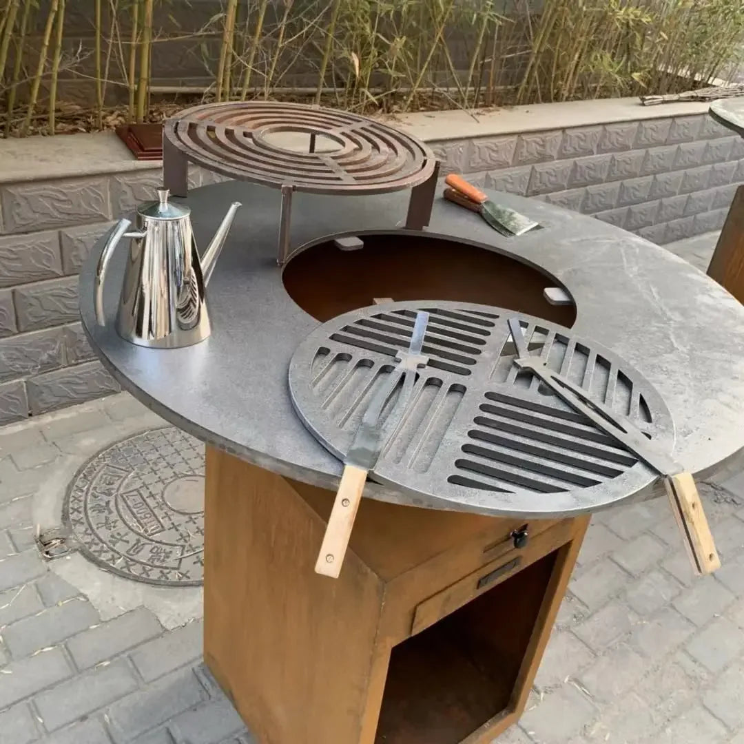 Steel 80cm BBQ grill Colton steel brazier fire pit portable