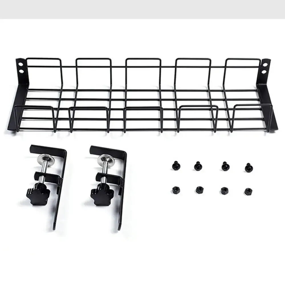 Home Office Desk Wire Organizer No Punching Kitchen Storage Accessories Under Table Storage Rack Metal Cable Management Tray