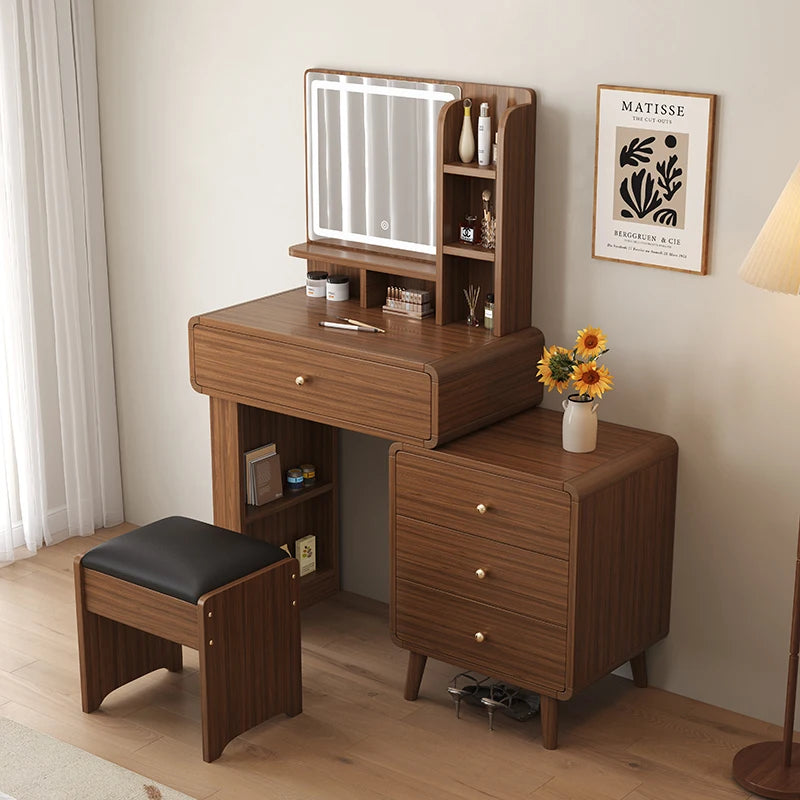 Rustic Natural Dressing Table European Luxury Solid Wood Dressing Table Simple Minimalist Tocador Maquillaje Home Accessories