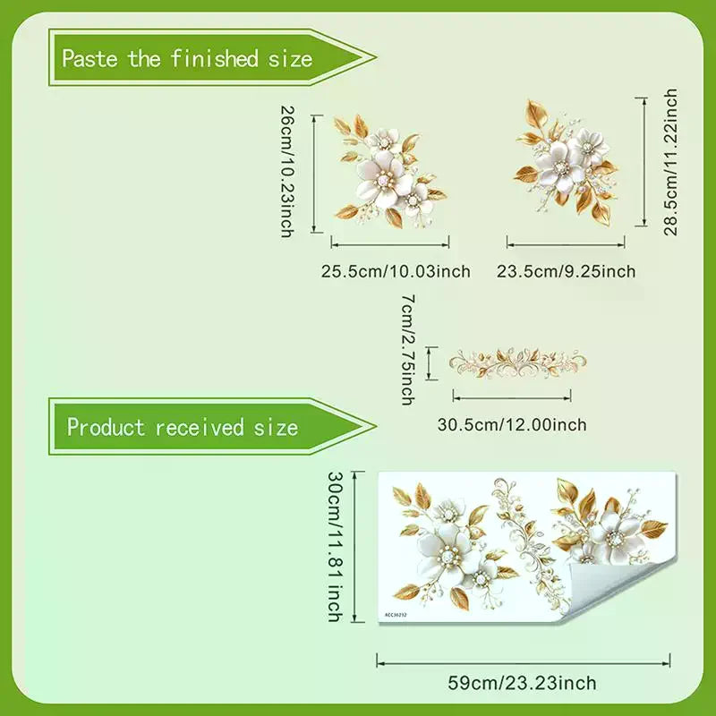 Creative Golden Floral Aesthetic Home Decoration Wallpaper Living Room Modern Art Mural Bedroom Toilet Decal Bathroom Wall Decor