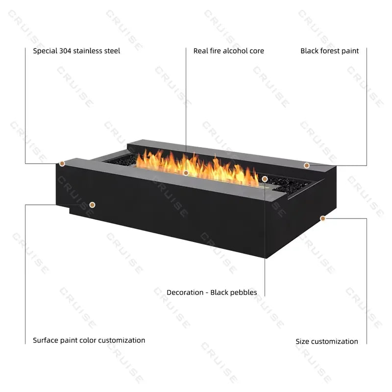 Smokeless Fire Pit Outdoor 304 Stainless Steel BBQ Grill Bowl Wood Gas Alcohol Burning Villa Garden Decor Freestanding Heater