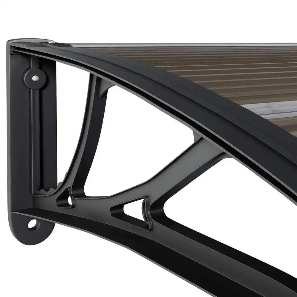 Outdoor Polycarbonate Door Awning Window Canopy Porch Rain Shield UV Protection Patio Cover Aluminum Frame Modern Front Door