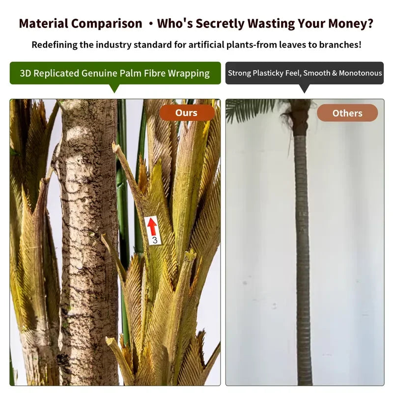 Artificial Lady Palm Bamboo Palm Tree Artificial Plant Taro Tree Green Plant with Pot for Outdoor Indoor Decoration