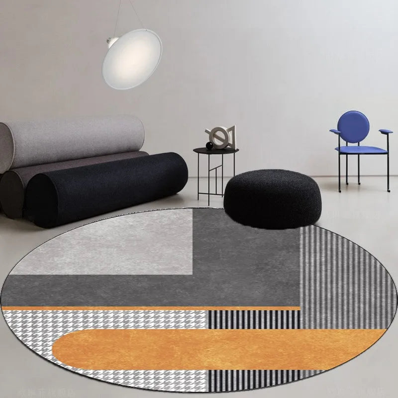 Modern Round Area Rug Minimalist Soft for Living Room Bedroom Study Room Decor Floor Mat Slip-resistant Wear-resistant Fashion