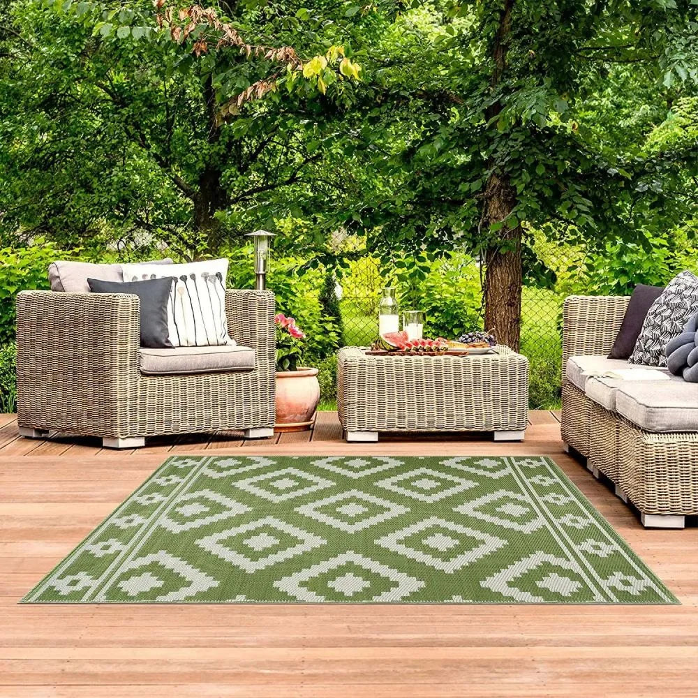 VIKAMA Outdoor Rugs Garden Patio Waterproof Carpet Mat Indoor Outdoor Area Rug for Camper Balcony Backyard Deck Home Decoration