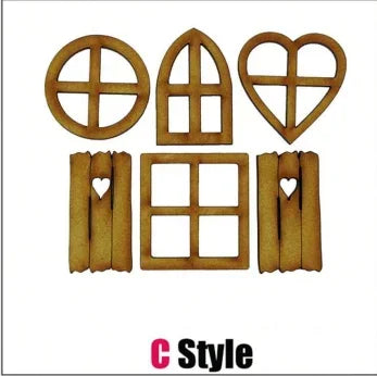 1 Pack Wooden Fairy Garden Door Blank Door Unfinished Elf Window Fairy House Door Windows Ornaments Tree Statues for Tree Tr