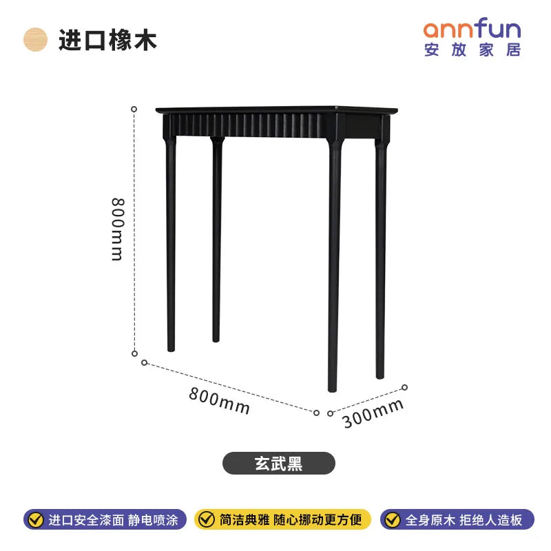 Wood Rectangular Console Table Modern Rustic Minimalist Trendy Console Table Hallway Narrow Console Meuble Wabi Sabi Furniture