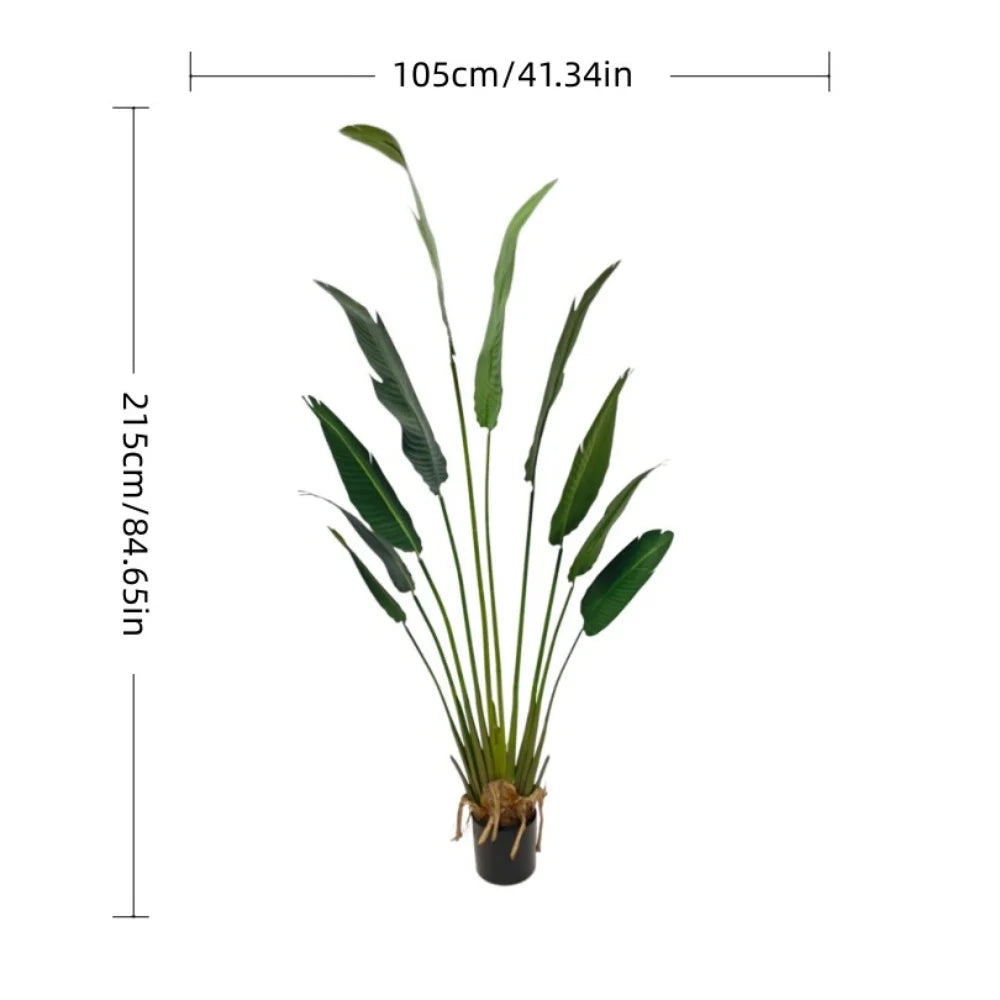Live Natural Artificial Bird of Paradise Plant Bonsai Banana Tree Fake Leaf Trunk Indoor Outdoor Hotels Decor Greenery