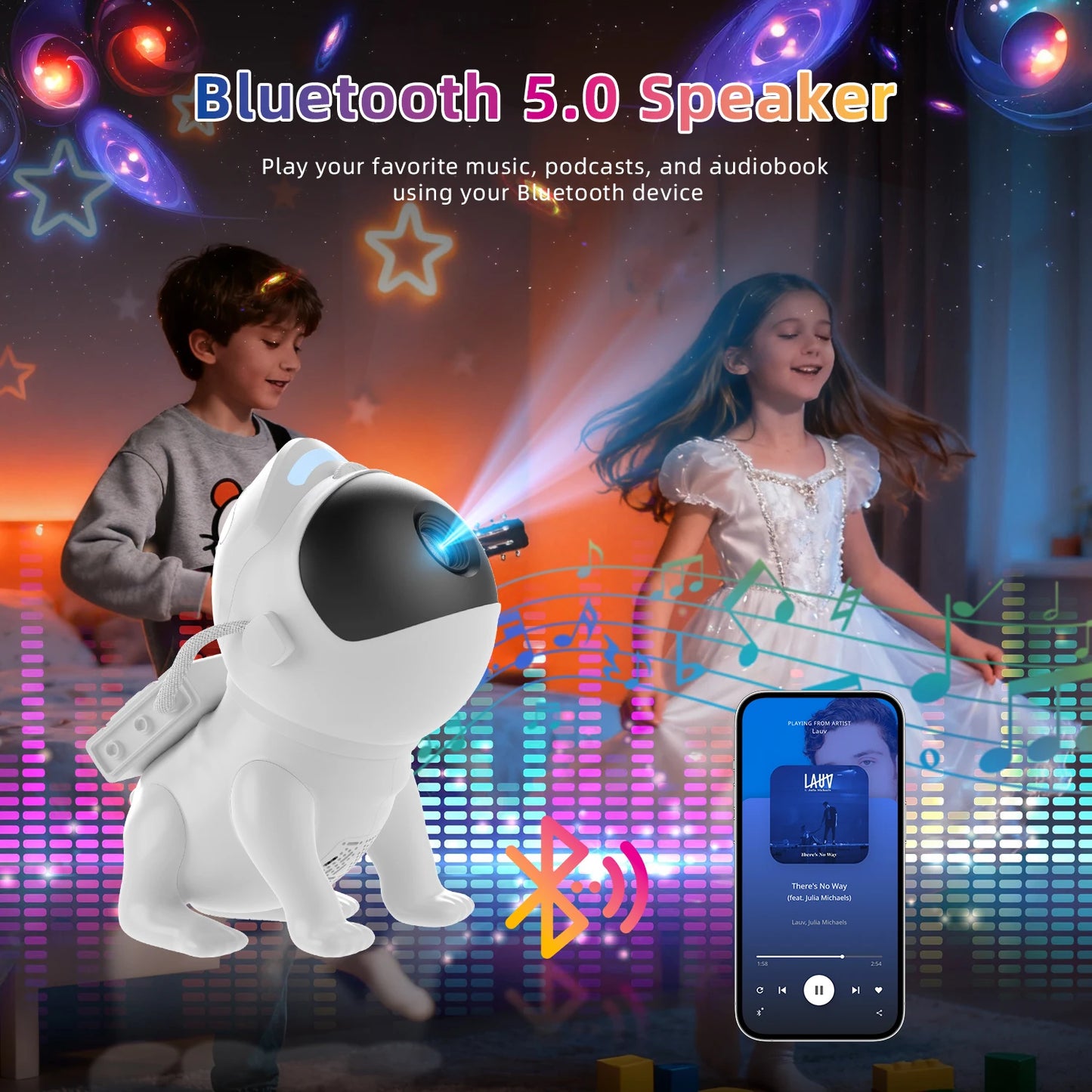Star Projector Space Dog Projector Night Light 13 High-Definition Galaxy Discs Bedroom Decor Space Projector Birthday Gift