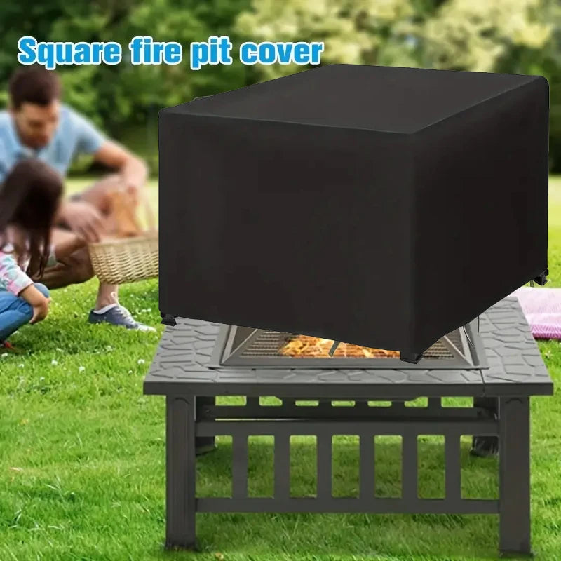 Square Fire Pit Cover - Waterproof, All-Weather Resistant, 210D Outdoor Patio Furniture Cover for Fire Pit Table
