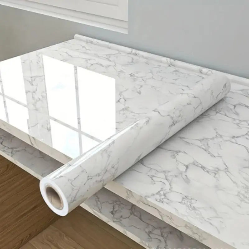 Marble Pattern Wallpaper, Self Adhesive Wall Sticker, Waterproof & Oil-proof Wall Decal, Wall Decor for Home Kitchen Living Room