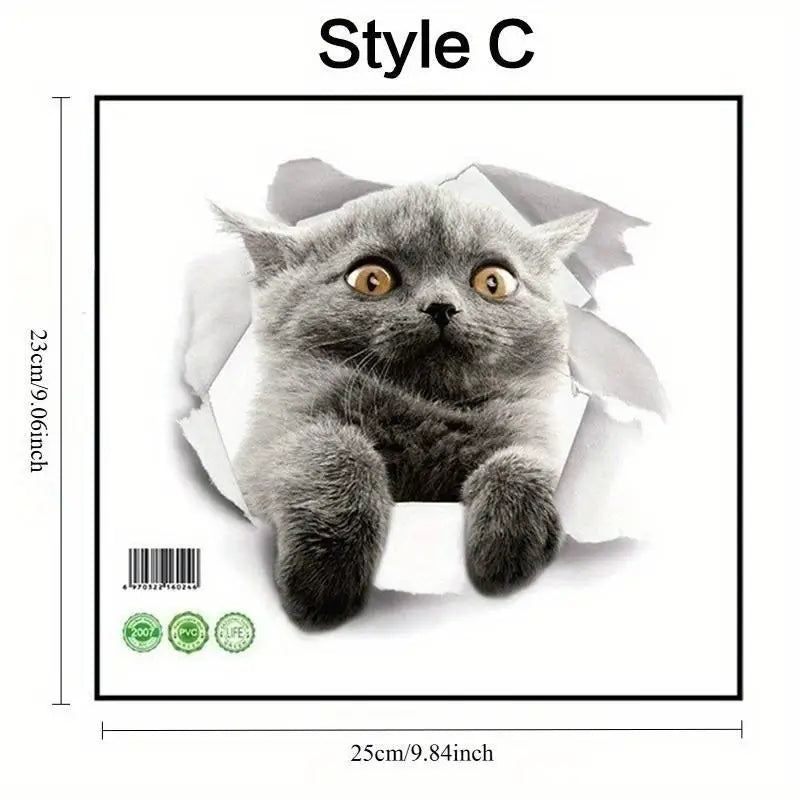 Cartoon Cat Waterproof Wall Sticker,Self-Adhesive Removable Decorative Wallpaper,Creative Home Decoration,Eco-Friendly Material