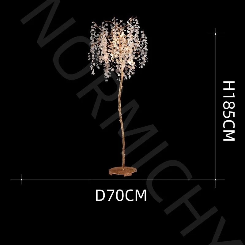 Post-Modern Living Room Bedroom Bedside Lamp Light Luxury Floor Lamp Creative Tree Crystal Branch Art Decorative Lamps Lustre