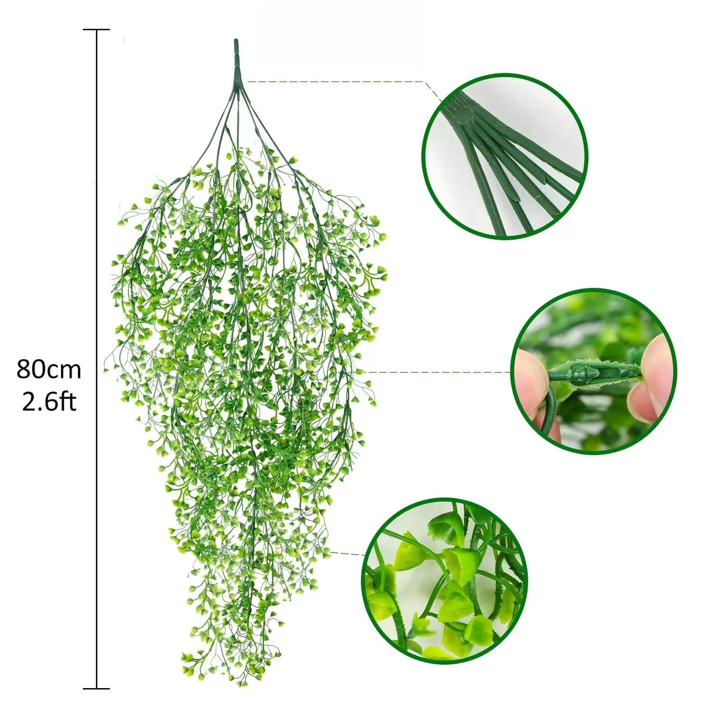 1pc Artificial Hanging Wisteria Flowers - UV Resistant Faux Plants for Home, Parties - Versatile Indoor & Outdoor Decorations