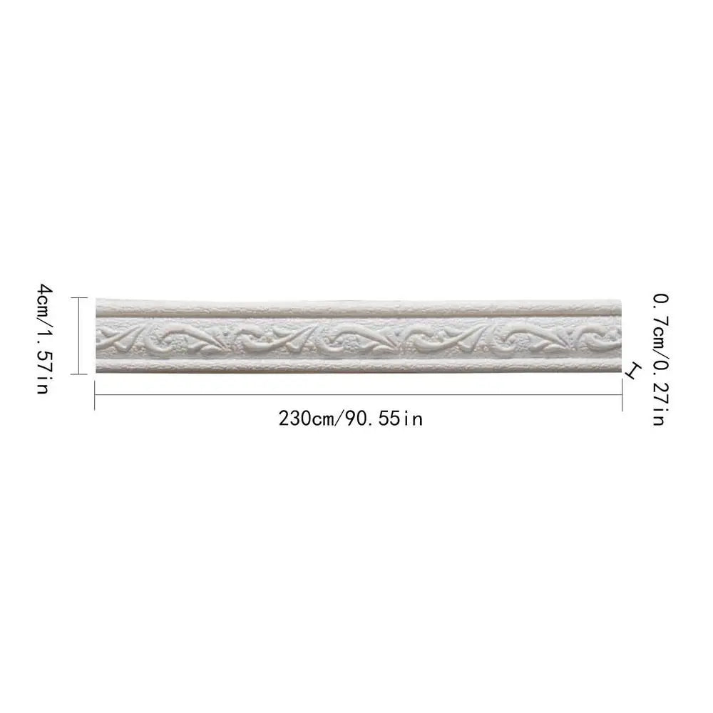 Self Adhesive Wall Border Strip Waterproof Wall Trim Line Wallpaper Skirting Border 3D Decor TV Background Wall Sticker for Home