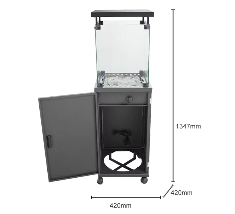 High Quality Portable Square Steel Propane Outdoor Patio Heater Remote Control Firepit Camping Gas Fireplace Reasonable Price