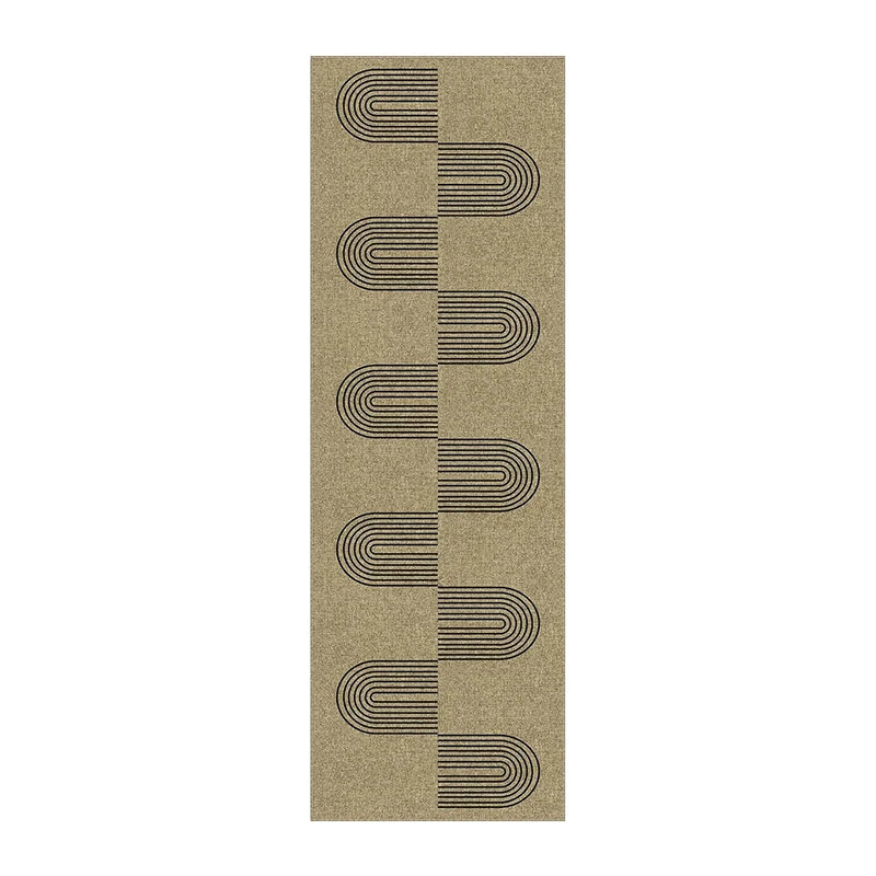 Runner Rug Non-slip Waterproof Dirt-resistant Floor Mat Brown Imitation Texture Line Corridor Carpet Long Size Home Decor Mats