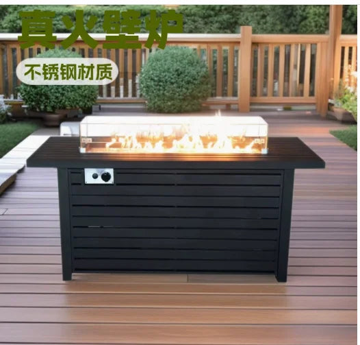 Gas fireplace, fire pit, heating stove, custom coffee table, landscape real fire, European and American heating furnace, LPG gas