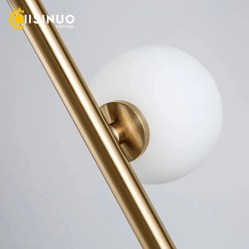 Living room Floor Lamp Magic Beans Glass Round Ball Bedside Standing Light H165cm 9 Heads Lighting Fixture for Home Indoor Decor